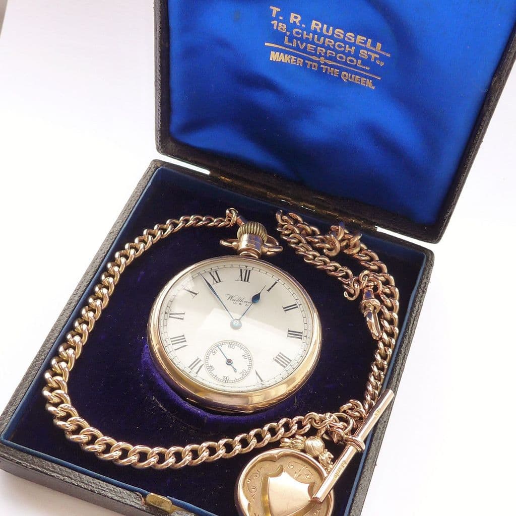 SOLD Stunning Antique Art Deco 9ct Rose Gold Pocket Watch With Double ...